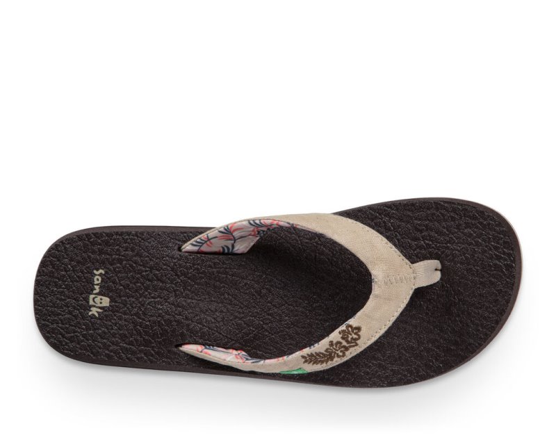 Sanuk Yoga Paradise 2 Women's Flip Flops Beige | Canada 6UZG